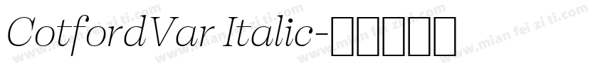 CotfordVar Italic字体转换